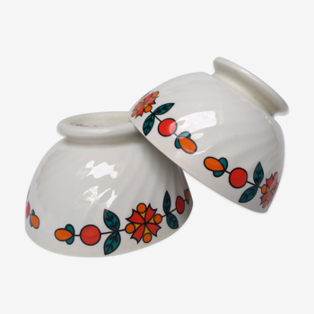 2 vintage bowls 70 Porcelain Sarreguemines
