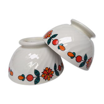 2 vintage bowls 70 Porcelain Sarreguemines