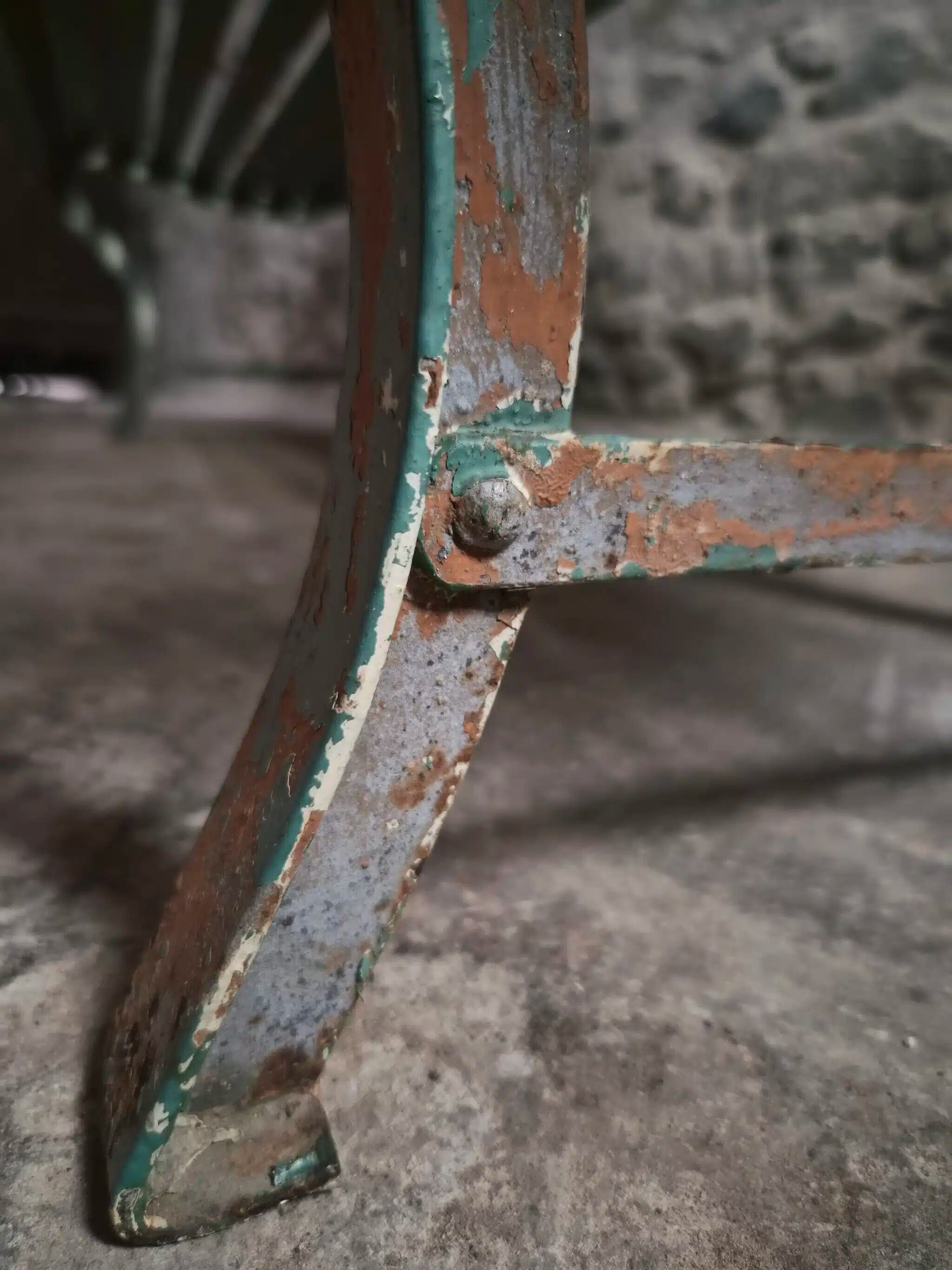 French garden bench in wood and iron, 1950s