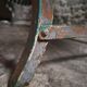French garden bench in wood and iron, 1950s