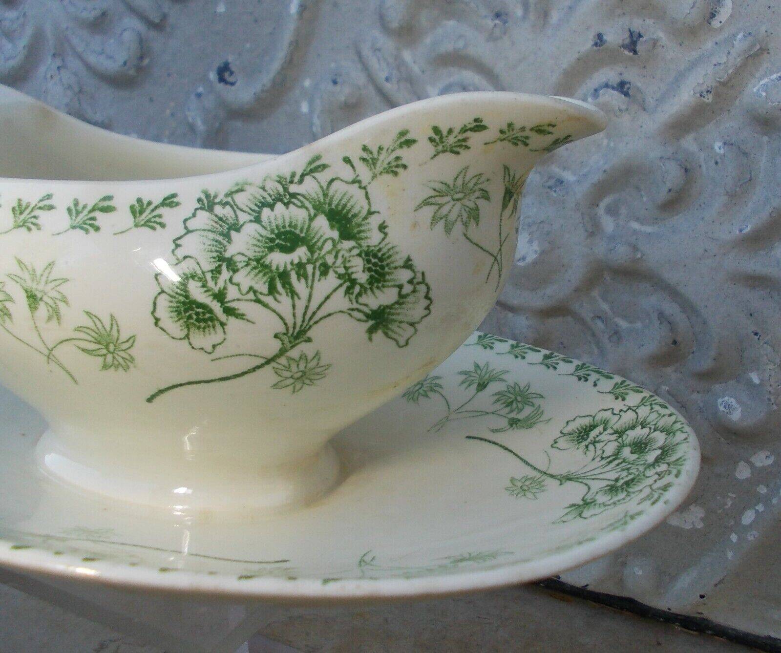 Sarreguemines Palmyre Earthenware Sauce Boat