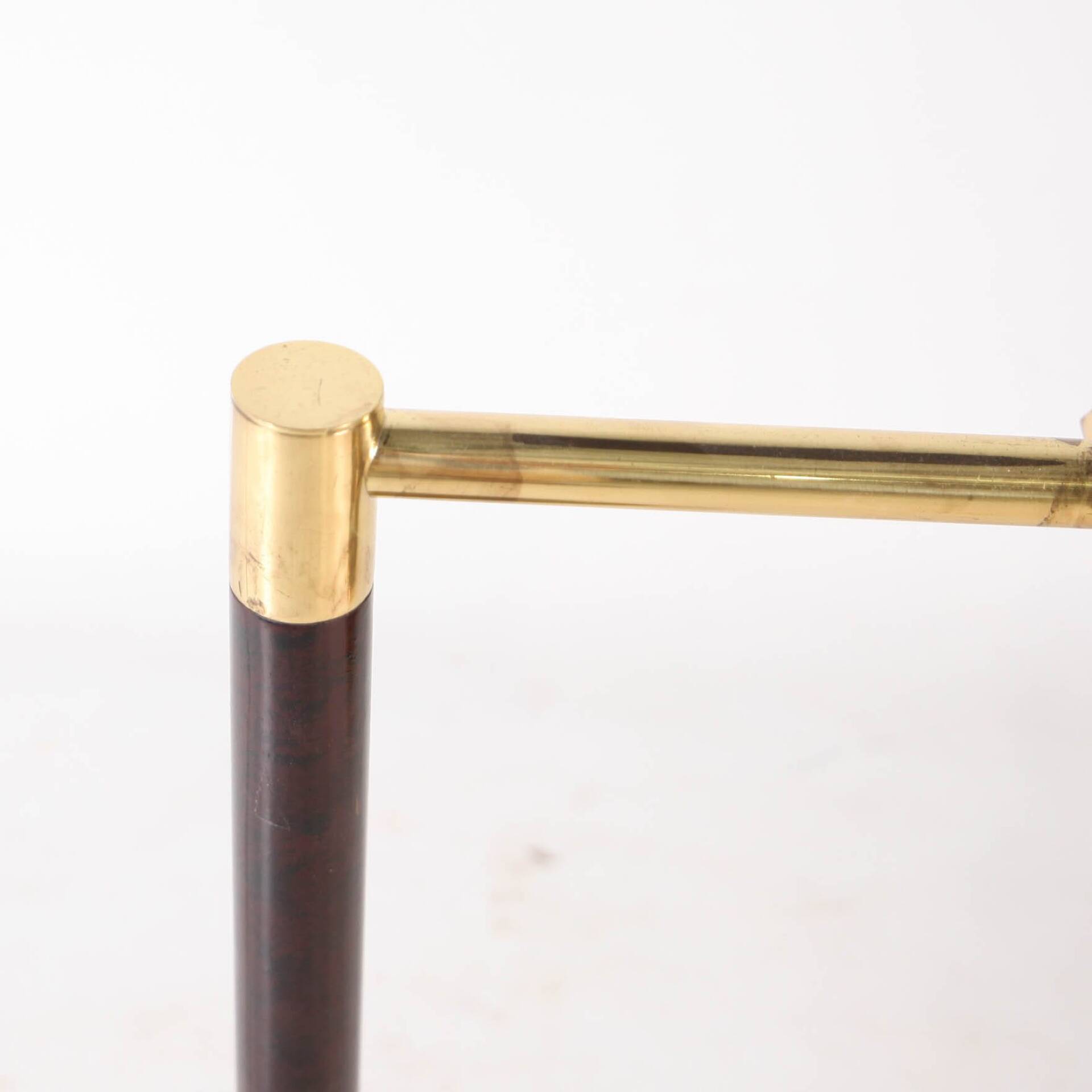 Brass and wood lamps