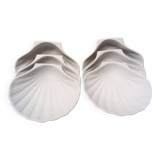 Set of 6 porcelain biscuit scallops