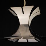 1970s Goffredo Reggiani Style Lacquer & Chrome Chandelier