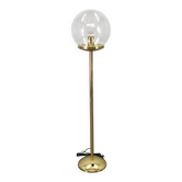 Lampe de sol en verre bulle et laiton de l'ère spatiale, Tchécoslovaquie, années 1970