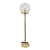 Space Age Bubble Glass and Brass Floor Lamp, Czechoslovakia, 1970s