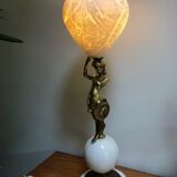 Marble and brass lamp