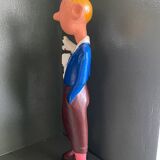 Tintin and snowy wooden statuette