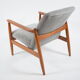 Fauteuil vintage restauré d’origine designer E. Homma, tissu gris