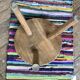 Tabouret door tripod plant sofa end in solid oak 1950 Vintage furniture decoration