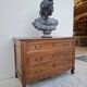 Louis XV style commode in solid walnut, 19th century rustic.