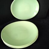 6 Oval flat plates Faïencerie de Salins