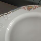 Large serving dish in Limoges porcelain Flower baskets, fruit - early 20th