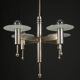 Art Deco or Bauhaus Nickel-plated 4-flamming chandelier, 1920s