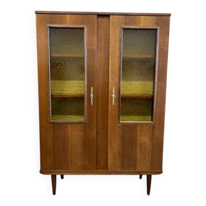 Vitrine vintage en bois - ocre