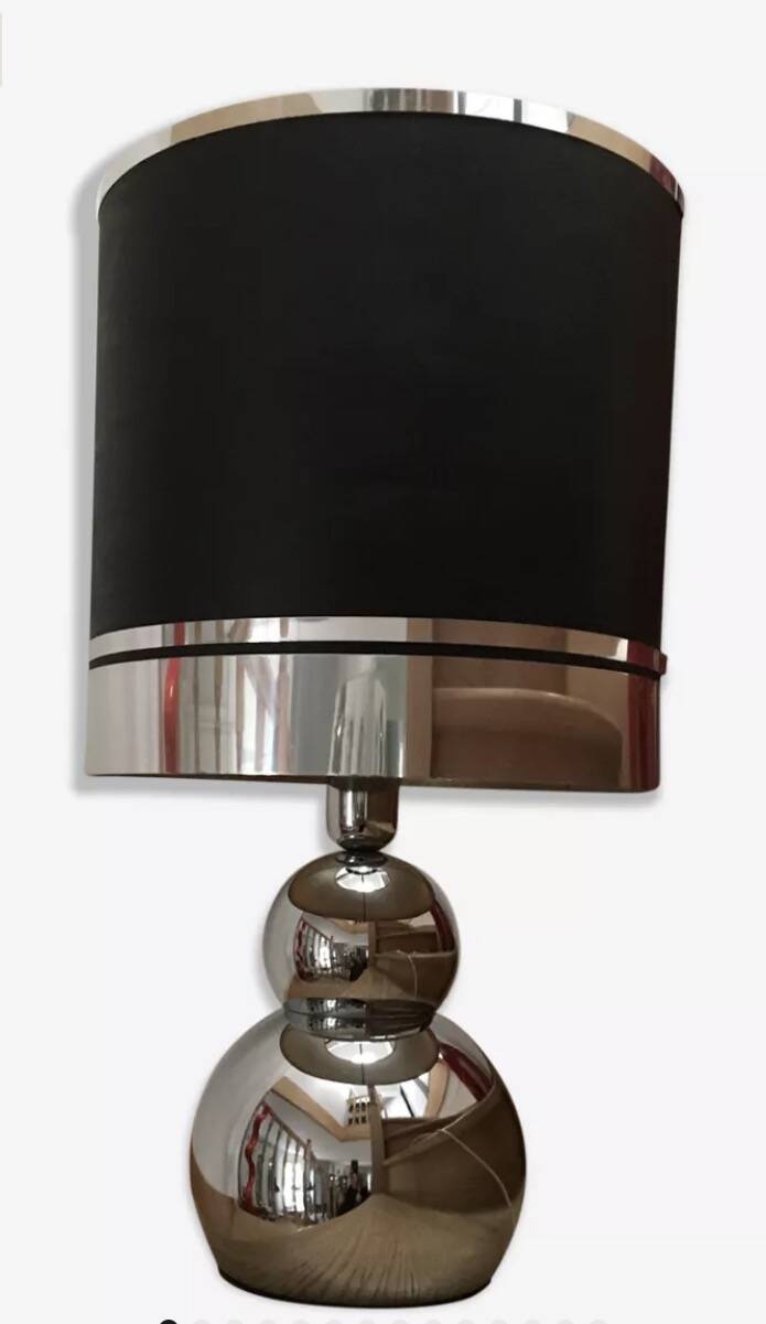 Space lamp, eglomisé glass, Italy, 1970.