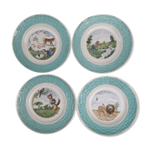 Dessert plates, old, talking theme Fables of the Fountain