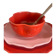 Handmade enameled ceramic bowl with red poppy clover flower