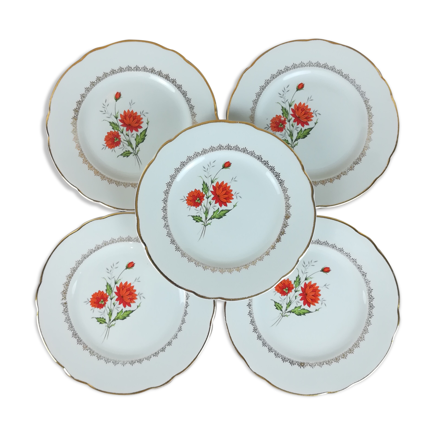 5 dessert plates Lunéville Badonviller