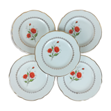 5 assiettes à dessert Lunéville Badonviller