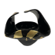 Black Murano-Style Art Glass Centerpiece Bowl with Gold Leaf Accents