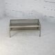 Double coffee table trays smoked glass steel. France, circa 1970