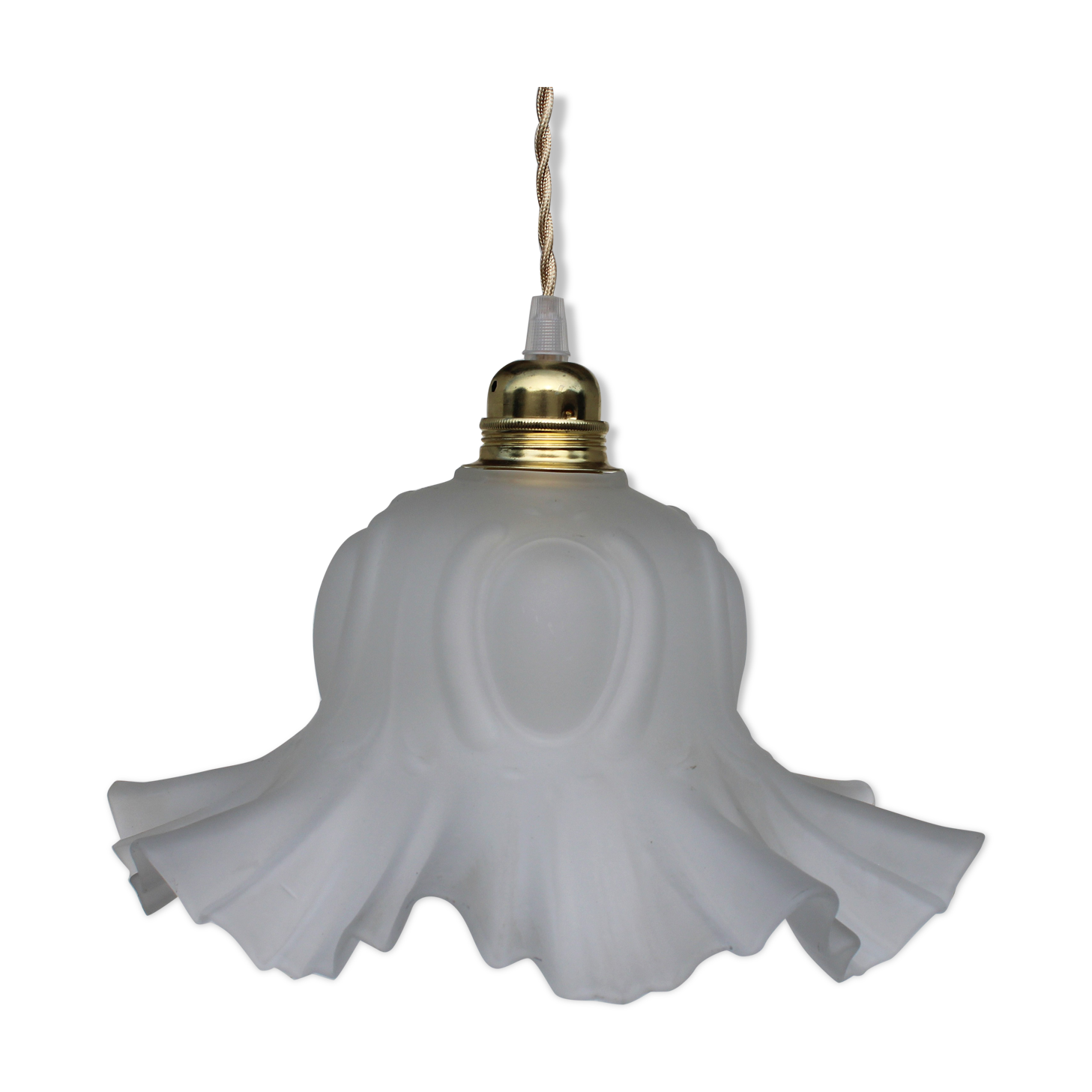 Frosted glass tulip hanging lamp