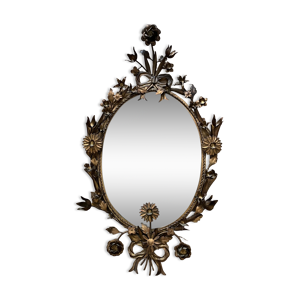 Miroir ovale en métal