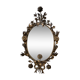 Miroir ovale en métal doré