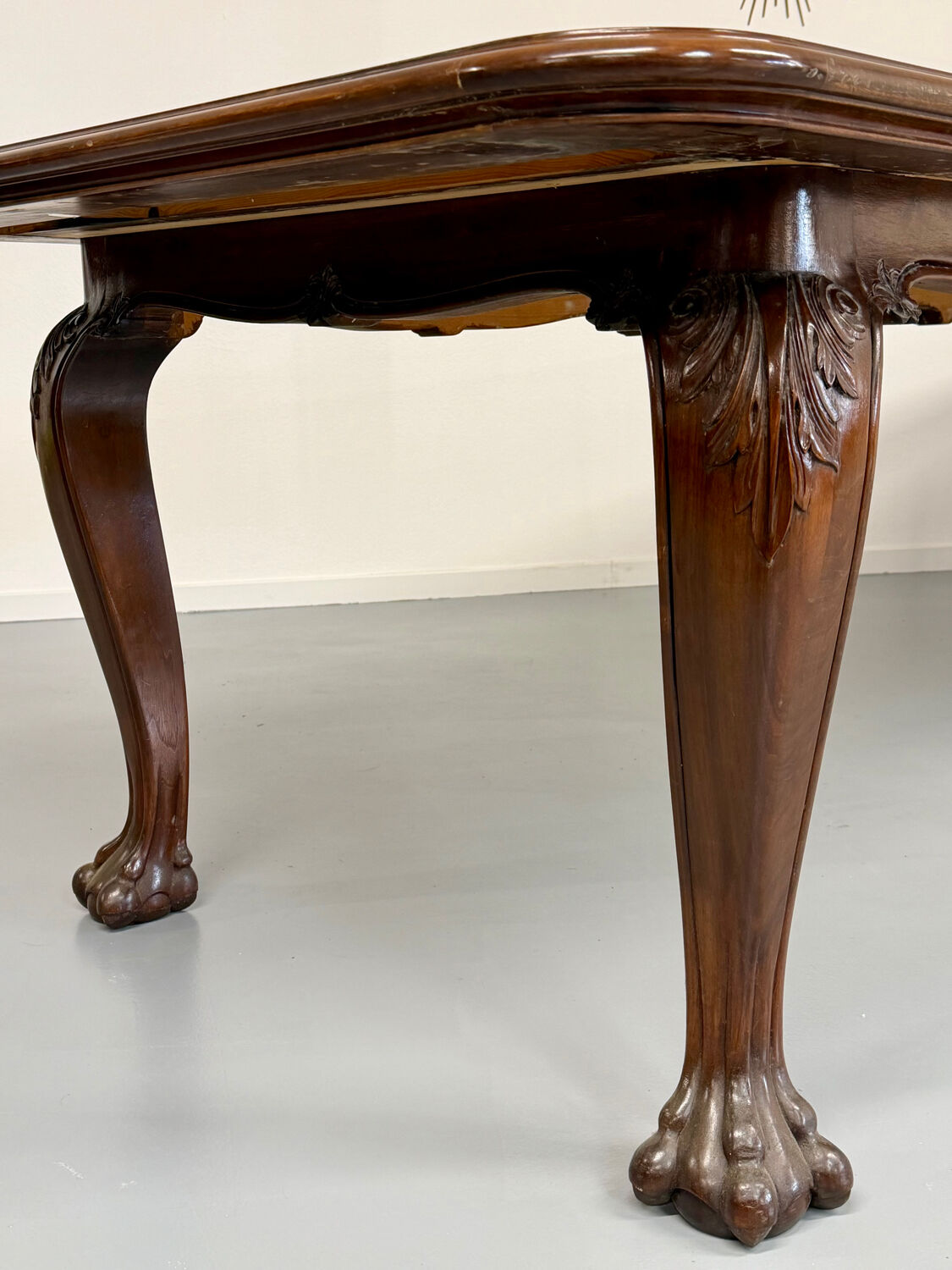 Large Chippendale dining table 300 cm claw foot an60