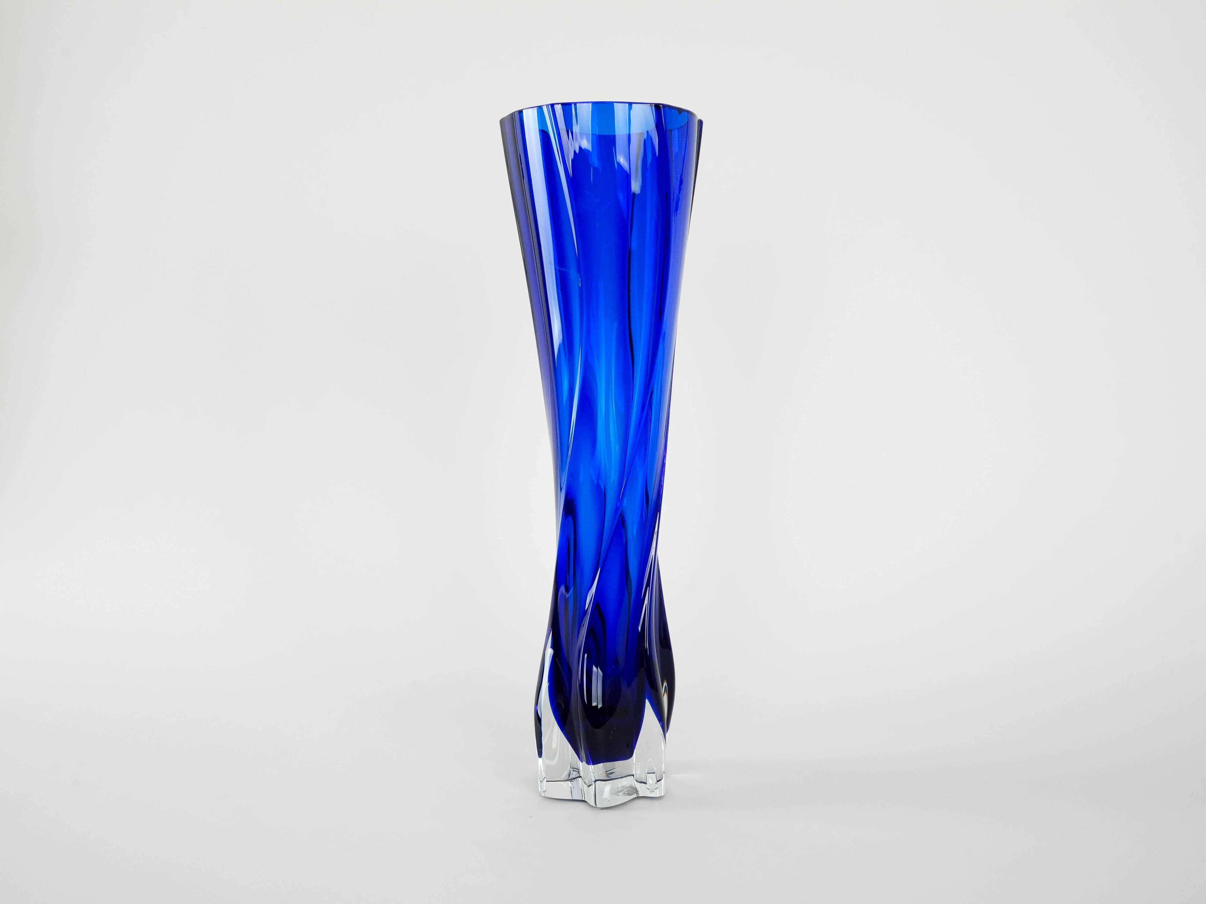 Vase Cobalt, design danois, années 1970, fabriqué au Danemark