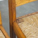Set of 4 oak Haagse School design dining chairs from the early 1900s