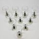 10 Bormioli Rocco Vintage Crystal Wine Glasses with Grooved Grey Stem