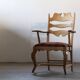 Pair of Vintage Brutalist Oak Razorblade Armchairs by Henning Kjærnulf, 1960s