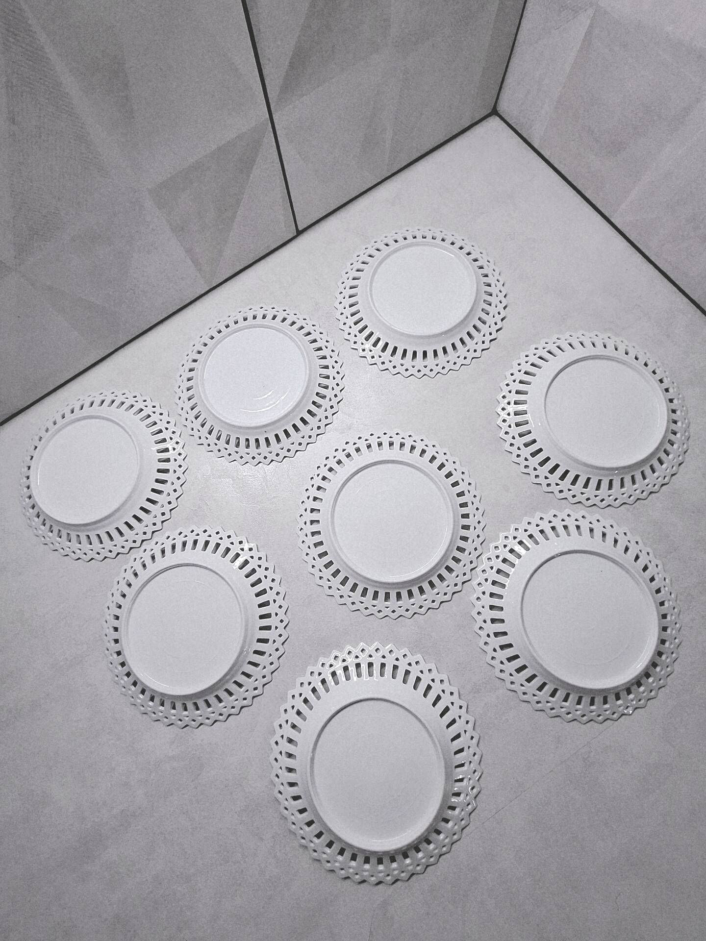 Antique pierced dessert plates