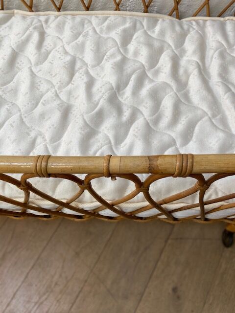 Rattan crib and mattress