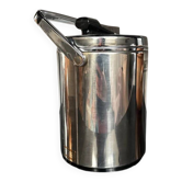 Vintage stainless steel ice bucket with lid and tongs - Made in Japan