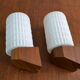 Paire d'appliques scandinaves teck opaline 60s