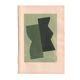 Collection de 6 peintures abstraites sur papier col. vert sauge signée Eawy