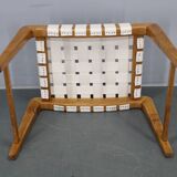 Jan Vaněk mid-century oak stool, Czechoslovakia, 1950s