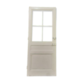 Porte vitrée communication h221,5x90cm ancienne 4 carreaux sans vitrage intérieure
