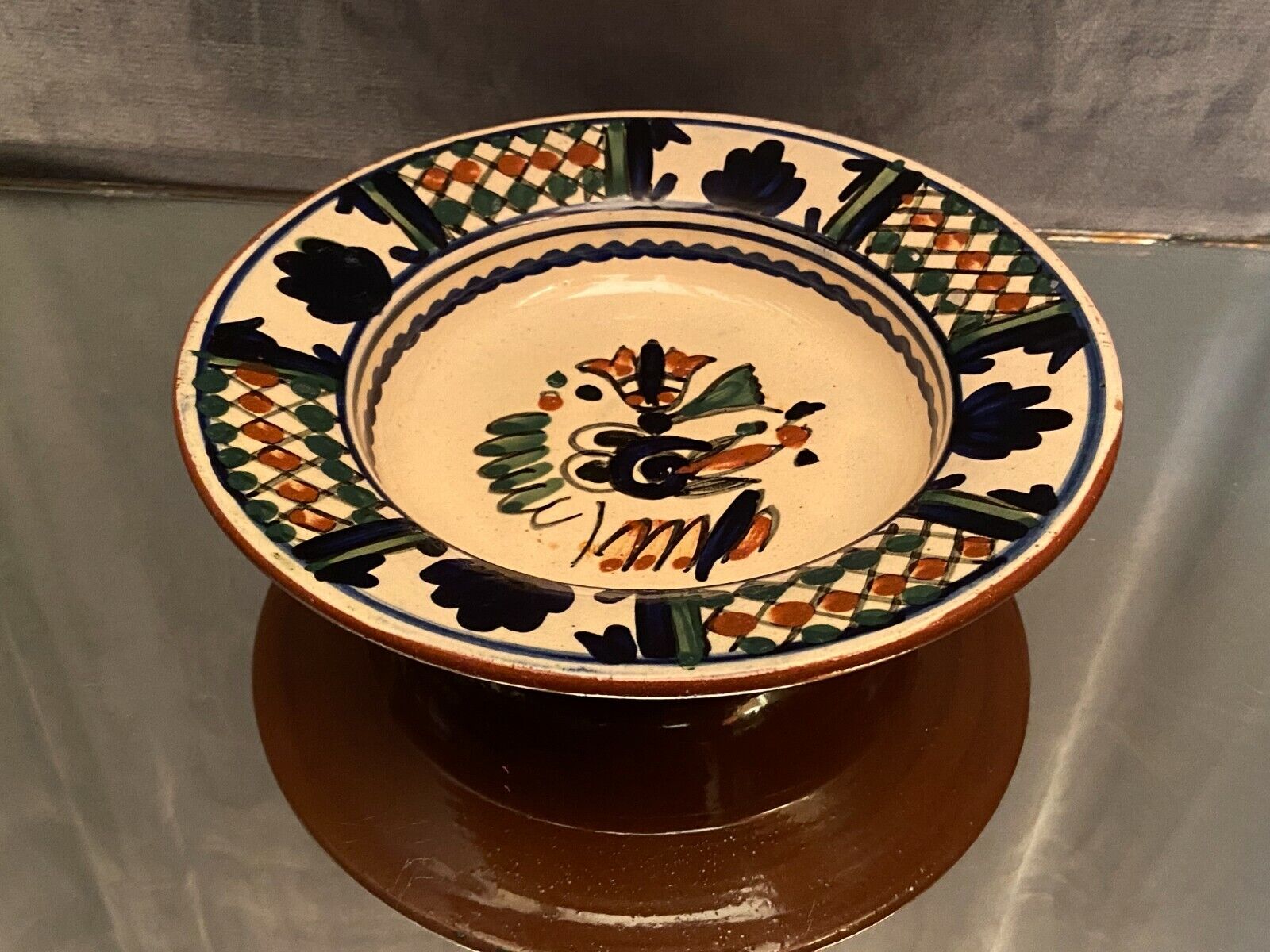 Hollow dish in Romanian glazed terracotta Bucharest Romania