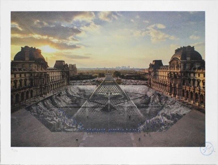 Jr at the louvre, 29 march 2019, 18h08, 2021, unframed lithograph