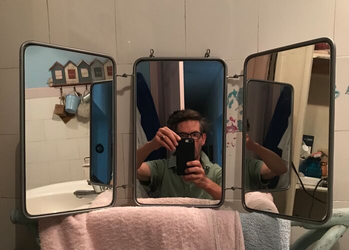 Miroir de barbier, 66x32 cm