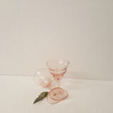Duo of pink liquor glasses