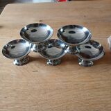 5 coupes à glace anciennes en inox