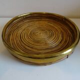 Vintage rattan tray from the 70s