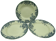 Set of 3 hollow plates iron earth Moulin des loups and Hamage