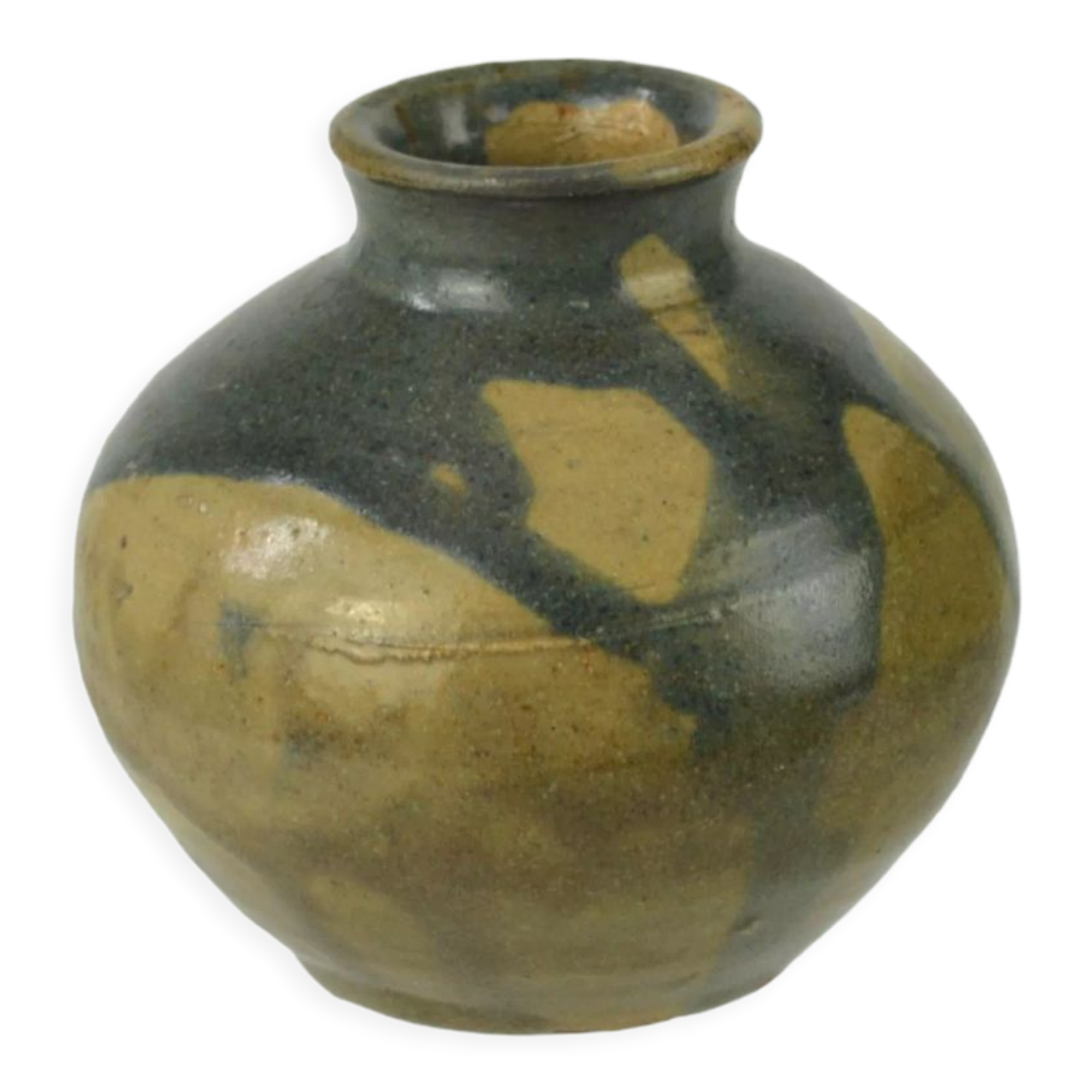 Sandstone ball vase by Eugène Lion