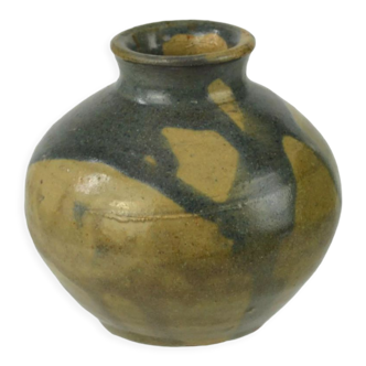 Sandstone ball vase by Eugène Lion